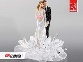 Boneco Casamento Noivos C/Base + Bouquet