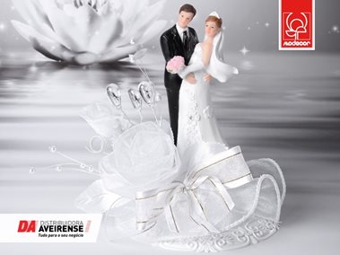 Boneco Casamento Noivos C/Base+Rosa