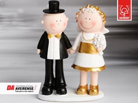 Boneco Casamento Noivos de Ouro